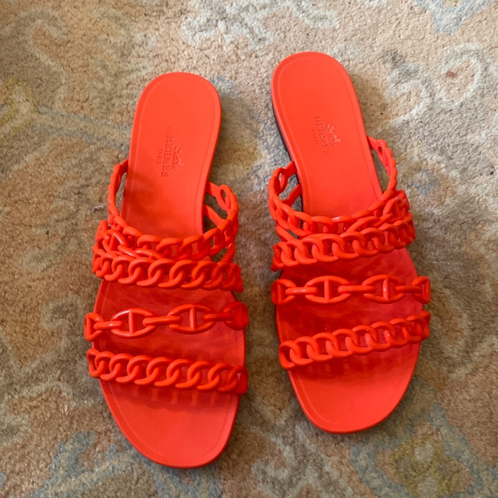 Hermes Rubber Sandal gently worn 39